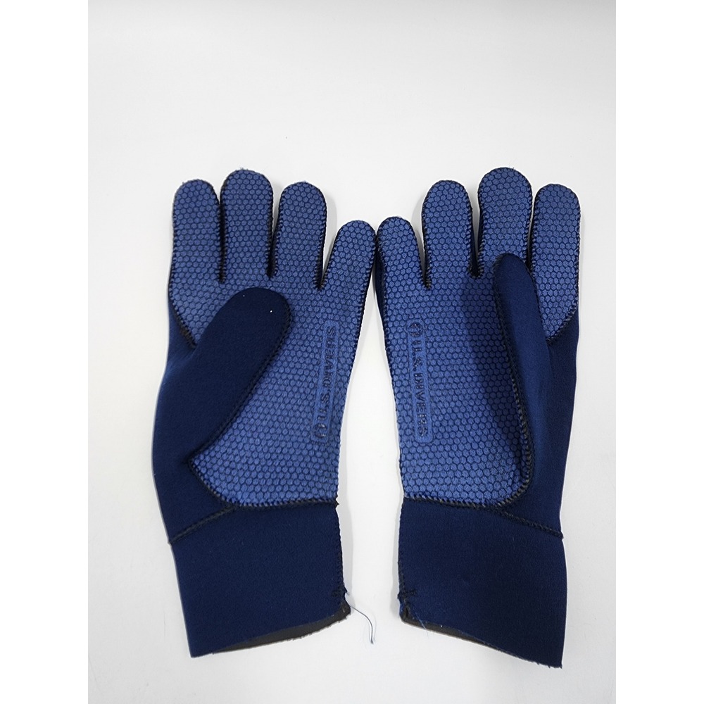 U.S. Divers Neoprene Scuba Diving Gloves Navy Blue Honeycomb Grip Size L Large